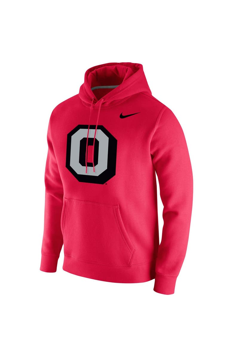 Nike Men's Nike Scarlet Ohio State Buckeyes Vintage School Logo Pullover Hoodie, Alternate, color,