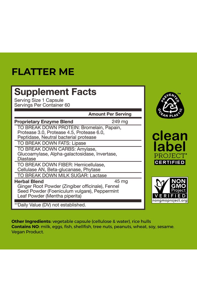 Hum Nutrition Flatter Me<sup>™</sup> Digestive Enzyme Supplement, Alternate, color, 