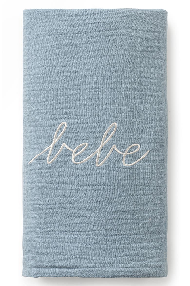 Bebe Cotton Muslin Waffle Swaddle, Main, color, BLUE