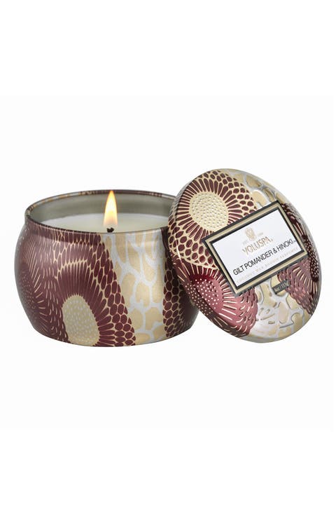 Gilt Pomander & Hinoki Mini Tin Candle