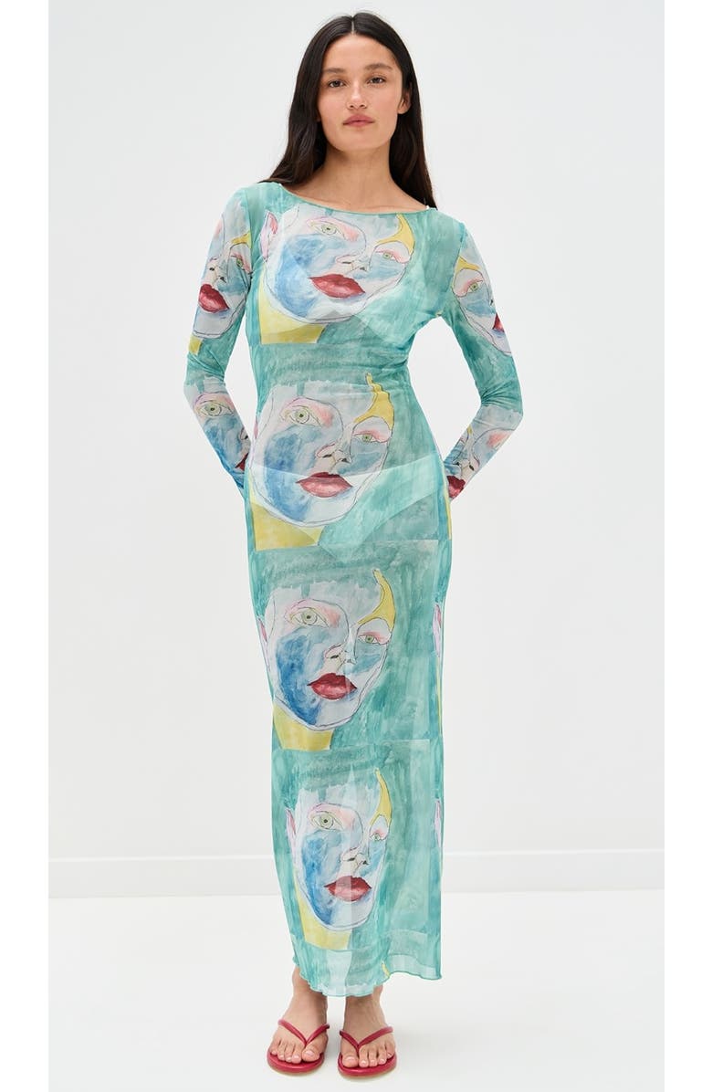 Dur Doux Nara Maxi Dress, Alternate, color, Water Color Blue