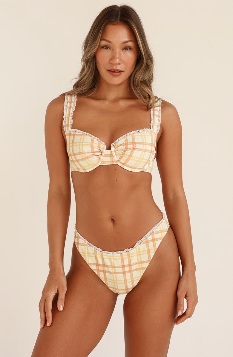 Dippin Daisys Priscilla Underwire Bikini Top, Main, color, Rad Plaid