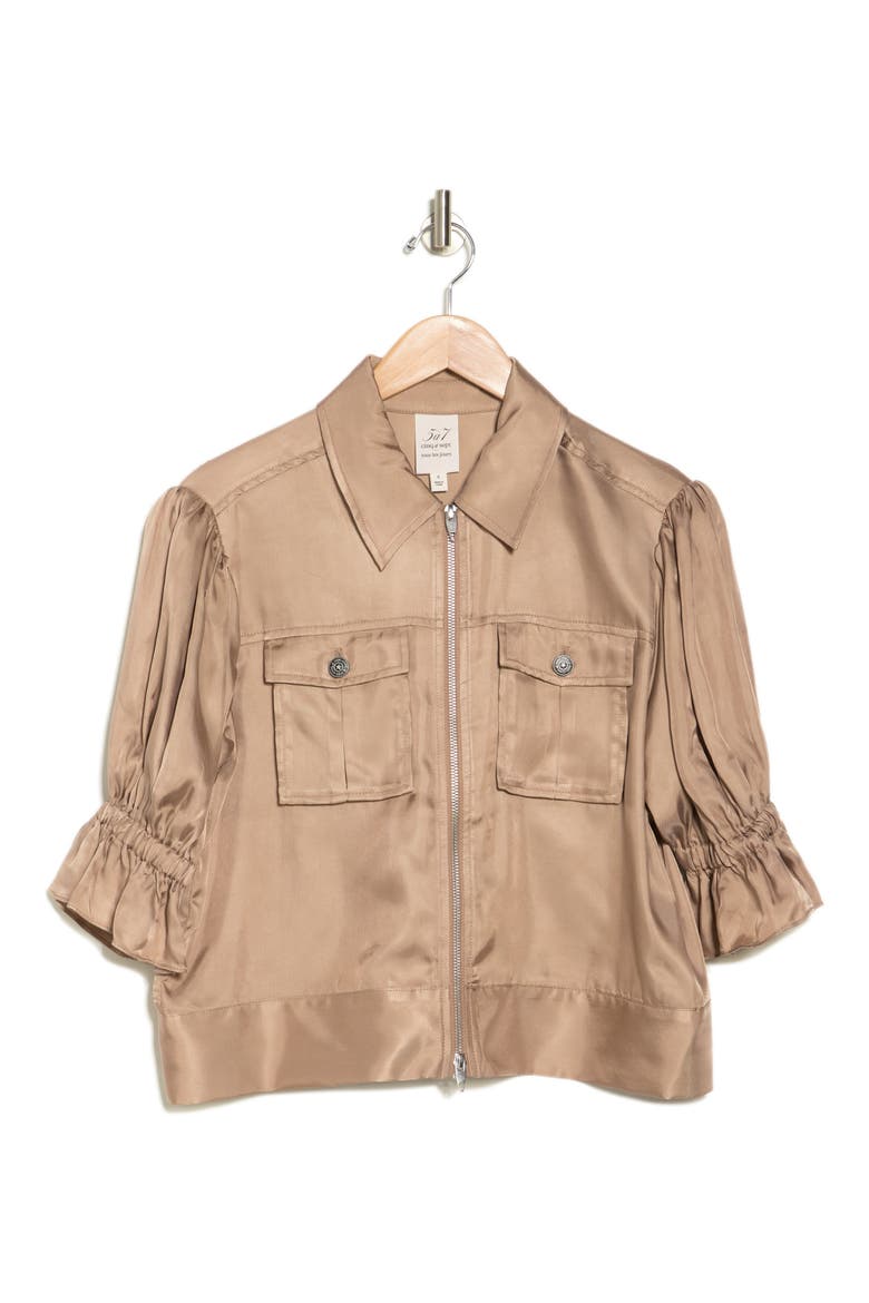 Holly Ruffle Sleeve Jacket, Alternate, color, PEWTER