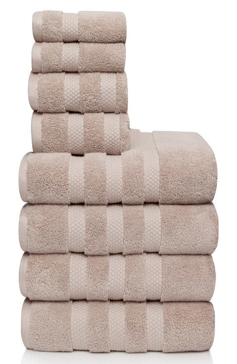 8-Piece Zero Twist Cotton Towel Set