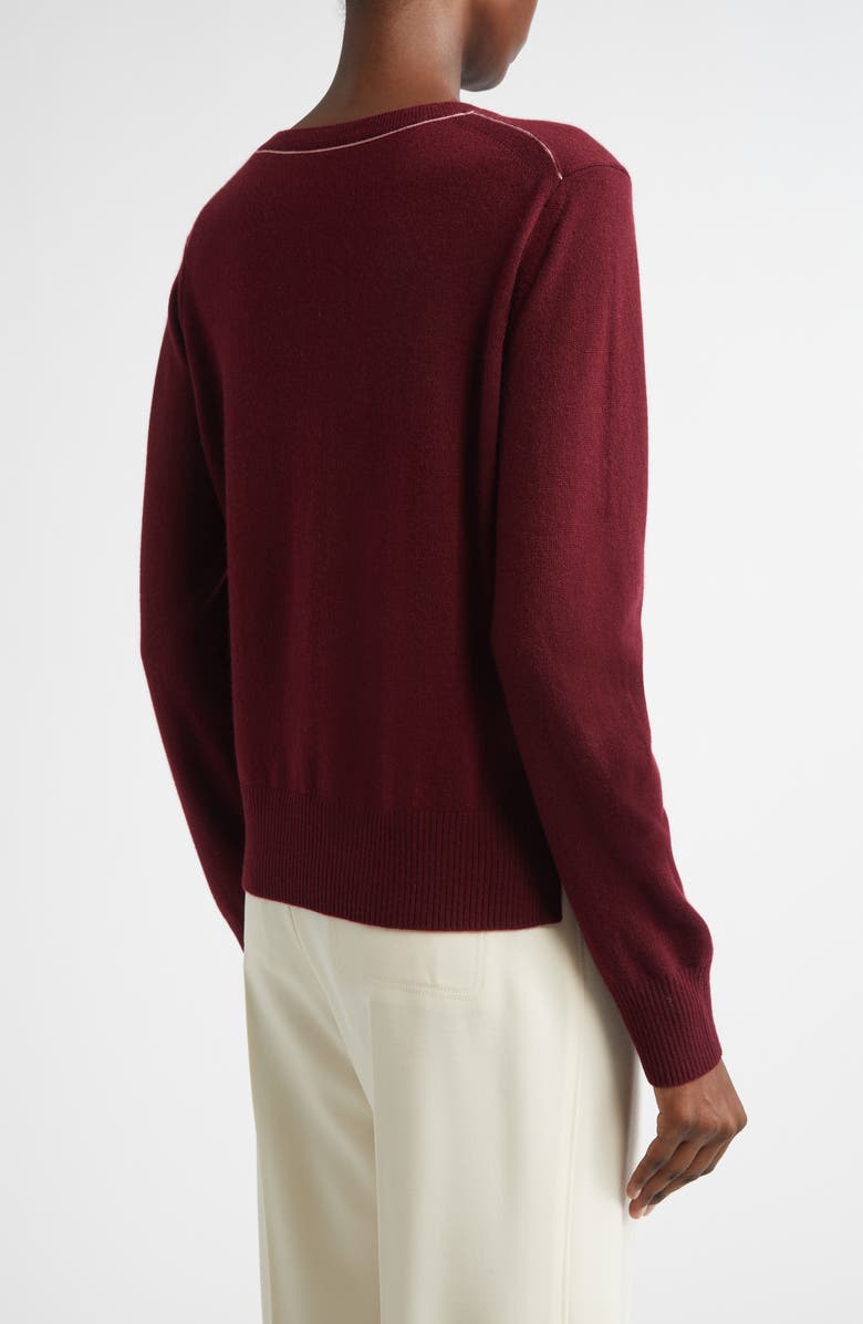 Erdem Floral Embroidered Cashmere Sweater, Alternate, color, Mulberry Red