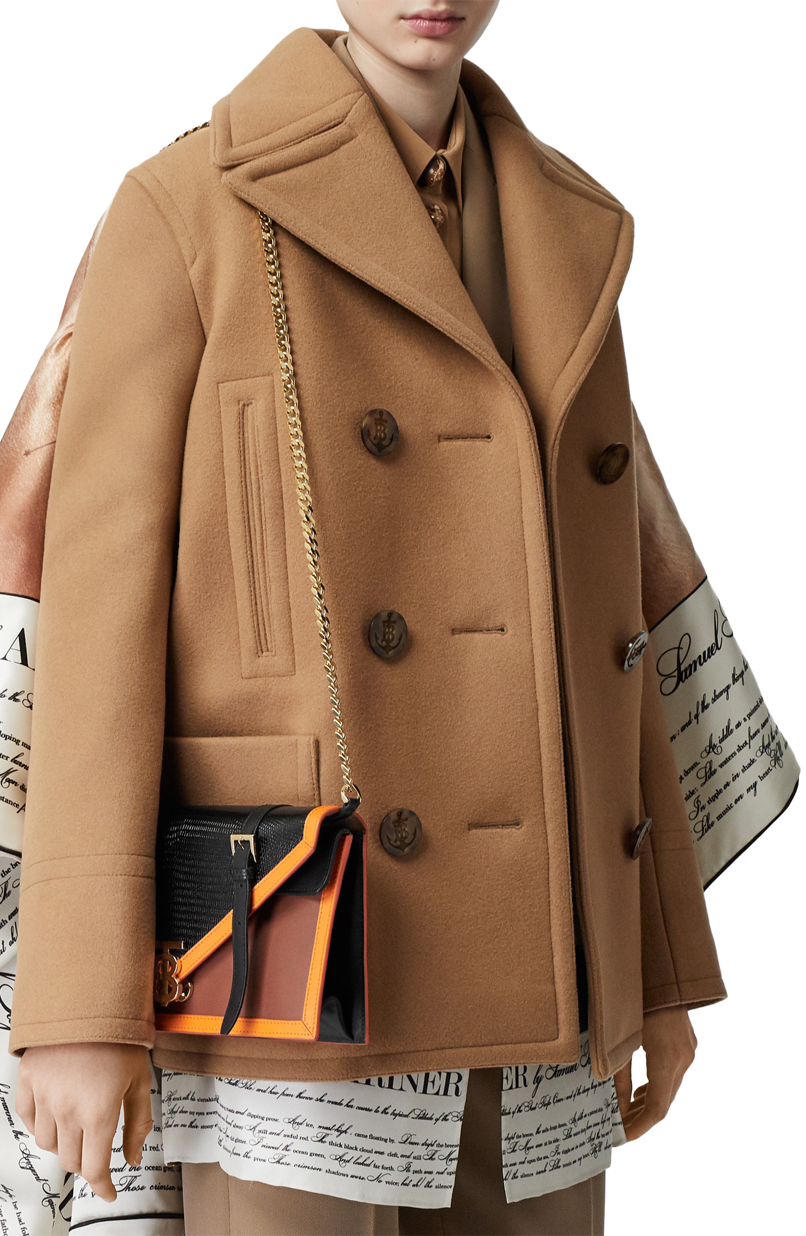 Burberry Burberrry Small TB Monogram Lizard Embossed Leather Envelope Bag, Alternate, color, 