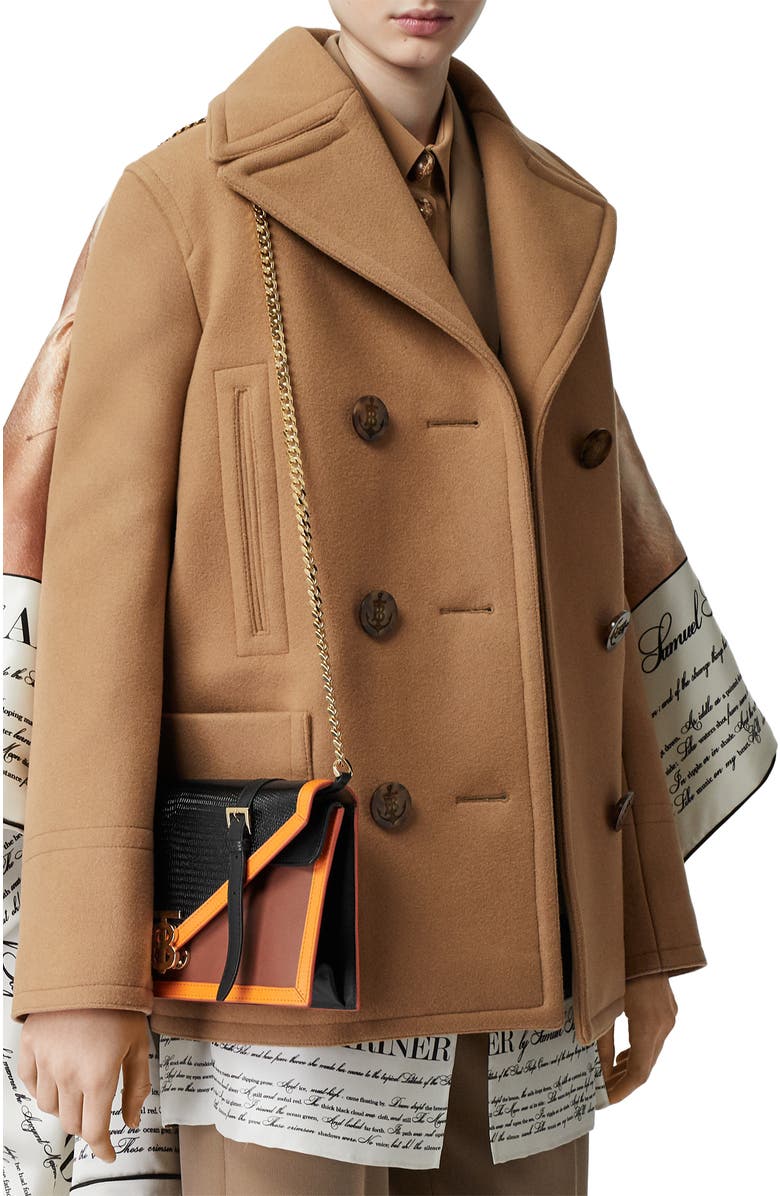 Burberry Burberrry Small TB Monogram Lizard Embossed Leather Envelope Bag, Alternate, color,