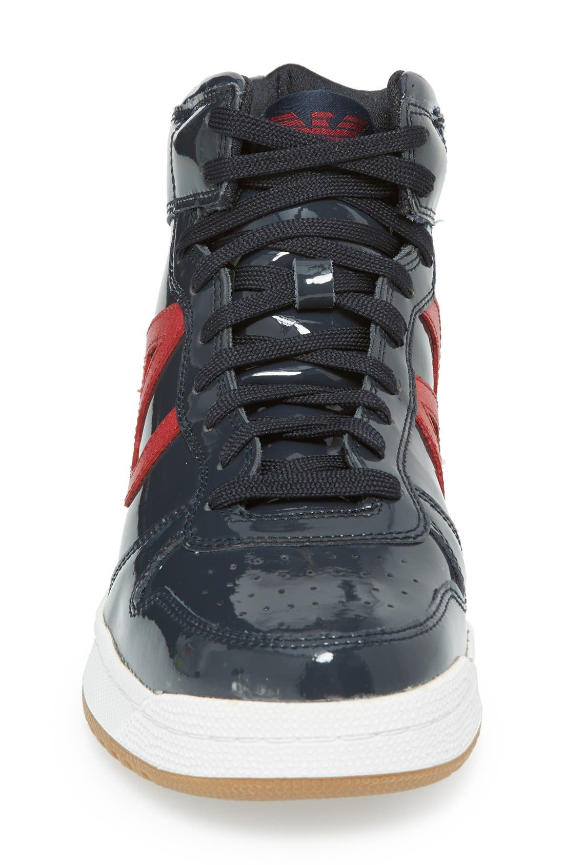 Armani Jeans 'AJ Logo' High Top Leather Sneaker, Alternate, color, 