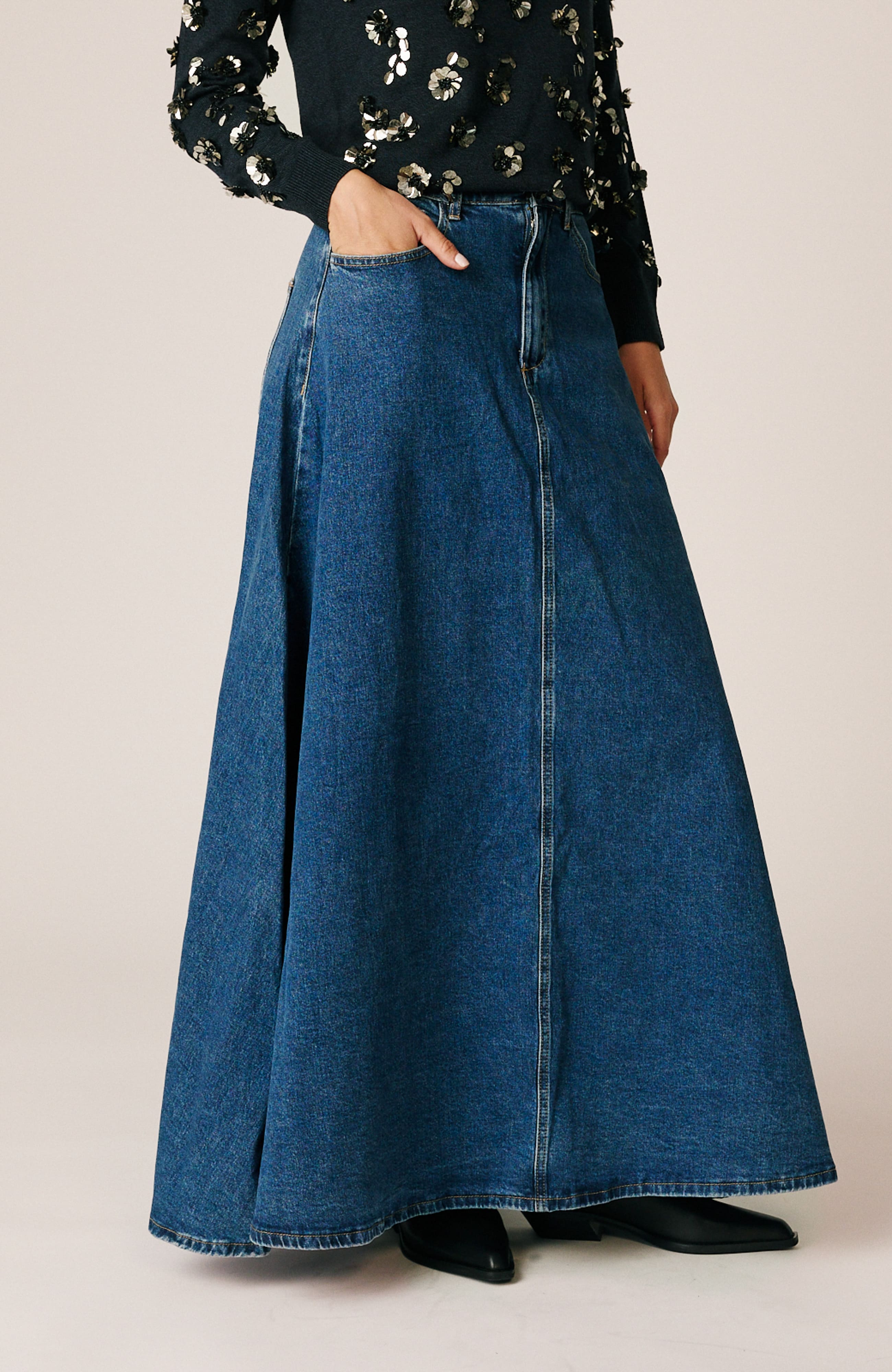 Alma en Pena Denim Cape Skirt (Women) | Nordstrom