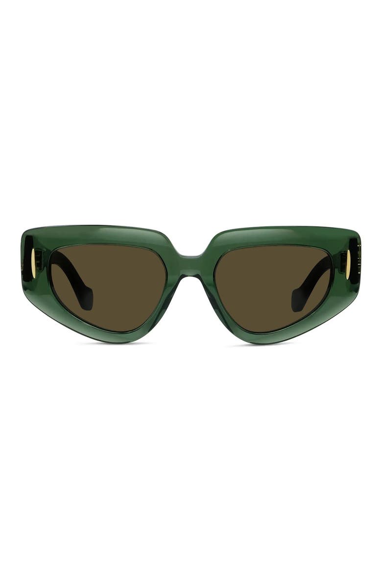 Anagram 51mm Geometric Sunglasses, Main, color, SHINY DARK GREEN / BROWN
