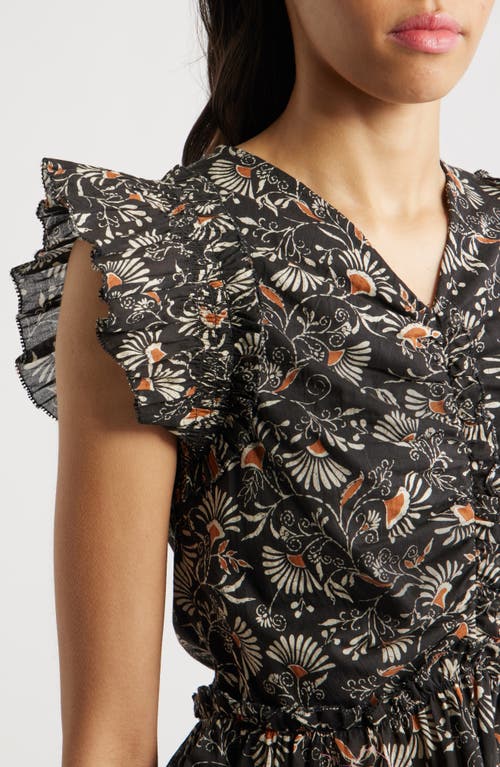 Rails Cali Floral Print Peplum Top In Cassia