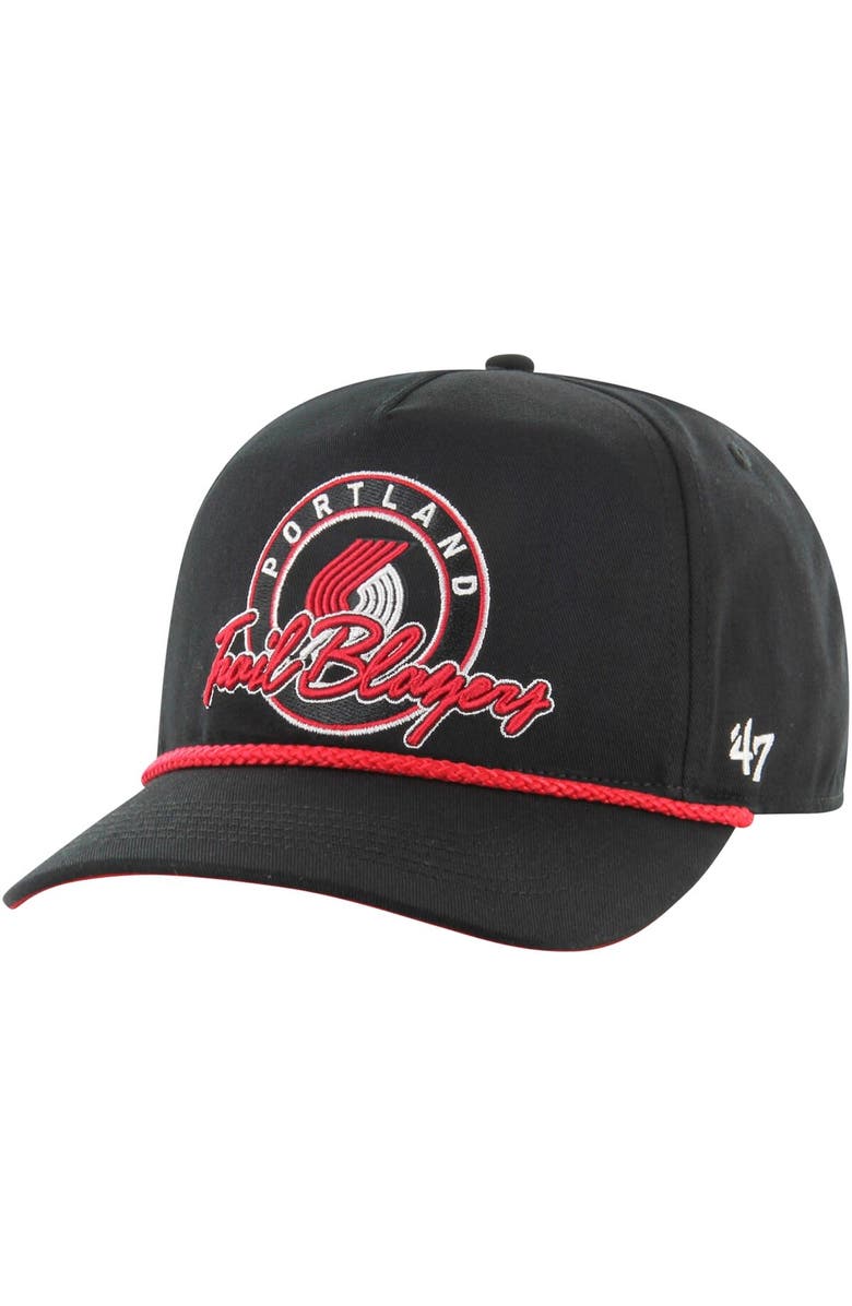 '47 Men's '47 Black Portland Trail Blazers Ring Tone Hitch Snapback, Main, color,