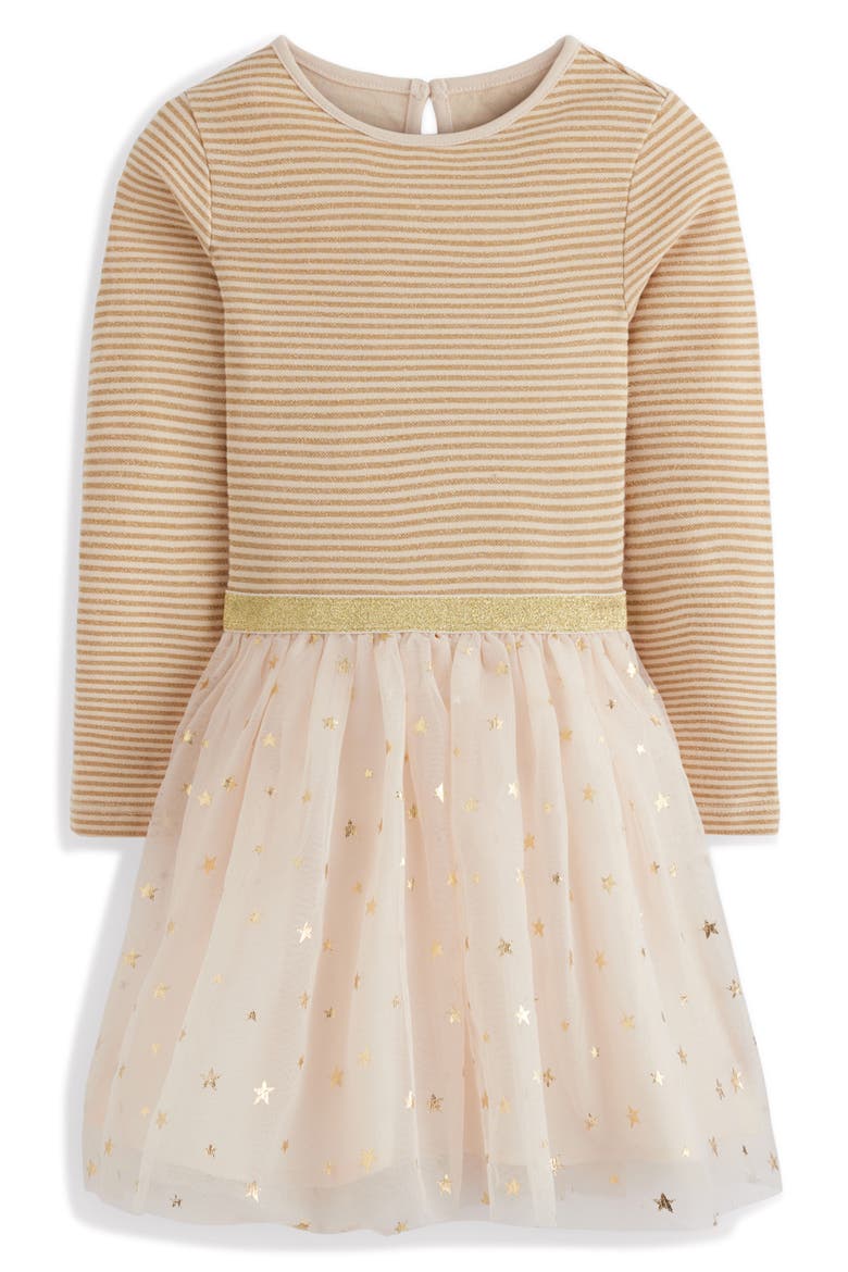 Kids' Twirly Tulle Mix Dress, Main, color, IVORY / GOLD