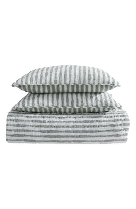 Willow Way Ticking Stripe Quilt & Sham Set