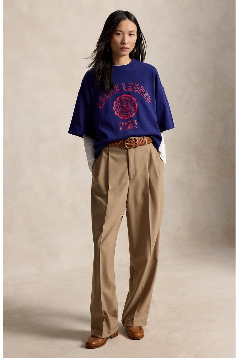 Oversize Cotton Graphic T-Shirt, Alternate, color, FALL ROYAL