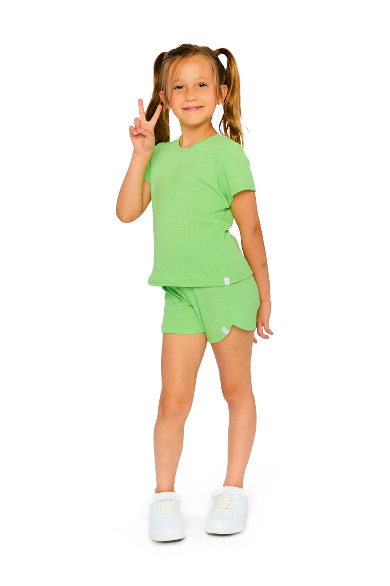 Crinkle Jersey Elastic Waist Shorts, Alternate, color, Mint Green