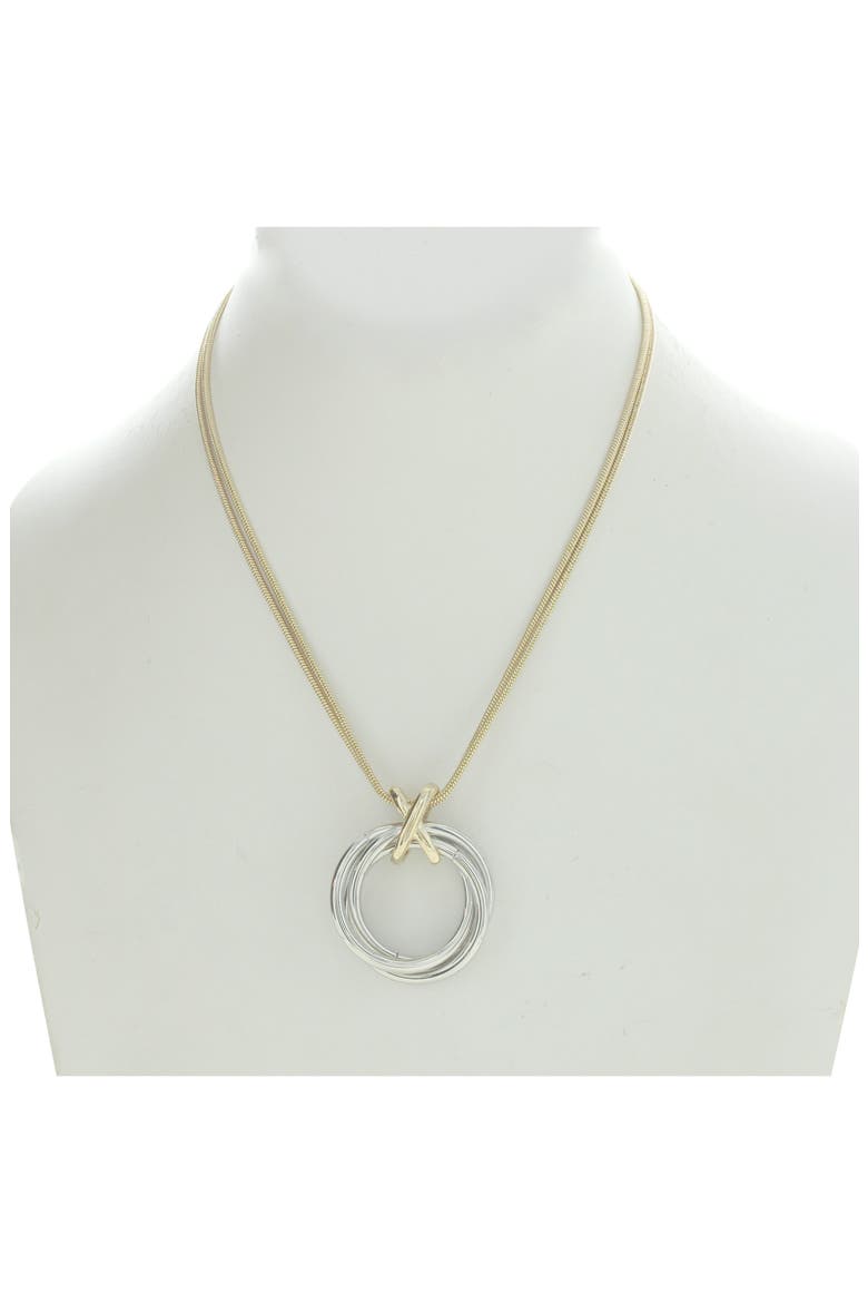'X' Marks the Spot Pendant Necklace, Alternate, color, GOLD / SILVER