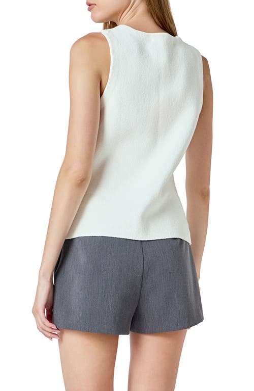 Endless Rose Cotton Blend Knit Vest In White