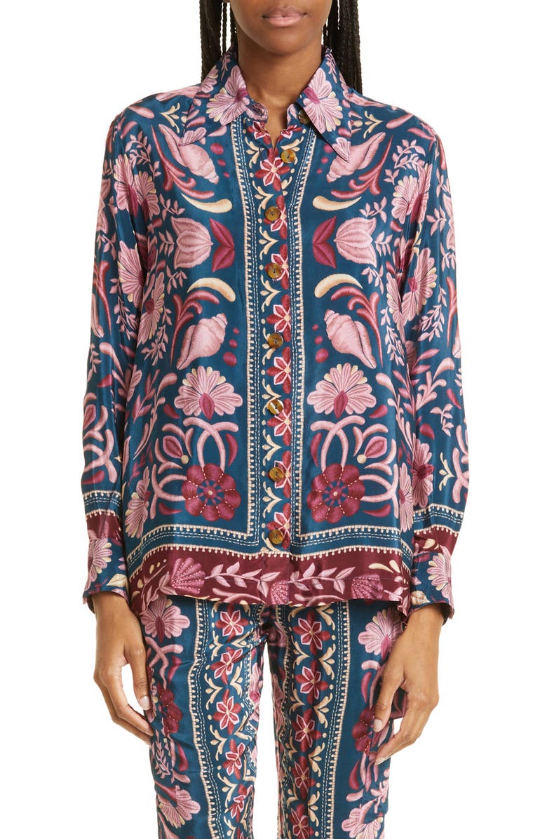 FARM Rio Shell Print Blouse, Main, color,