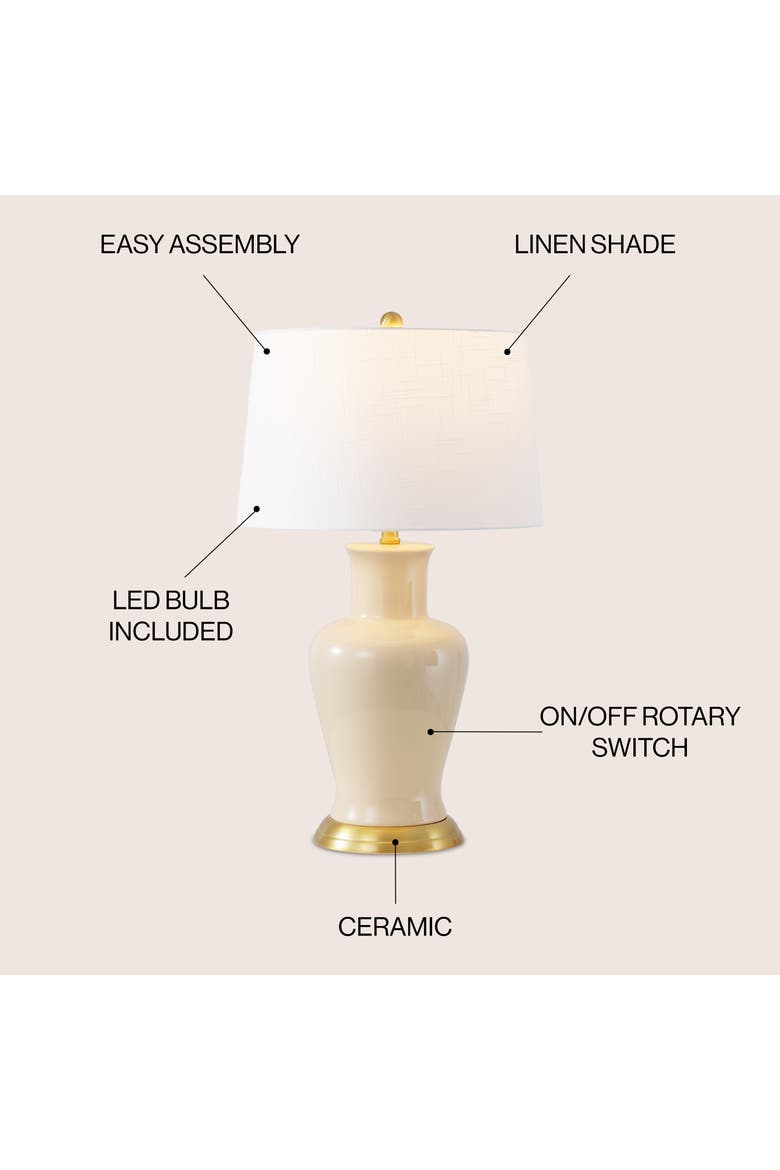 Julian Traditional Classic Ceramic Urn LED Table Lamp, Alternate, color, Almond