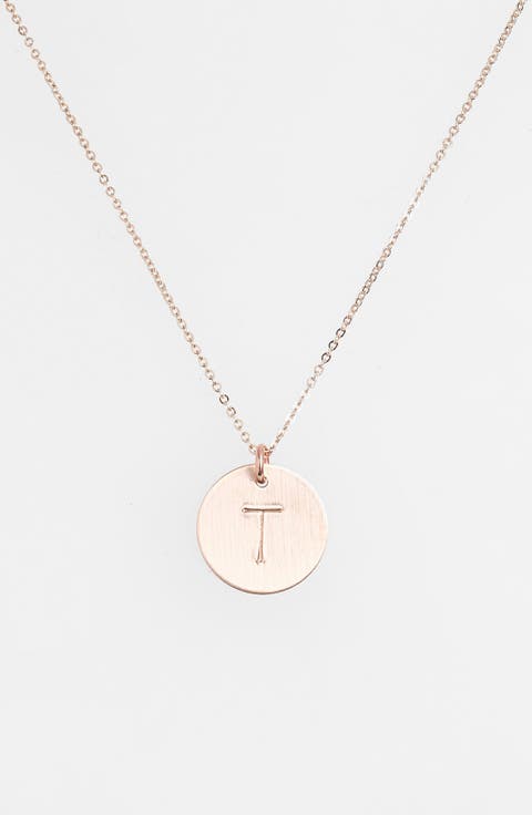 14k-Gold Fill Initial Disc Necklace