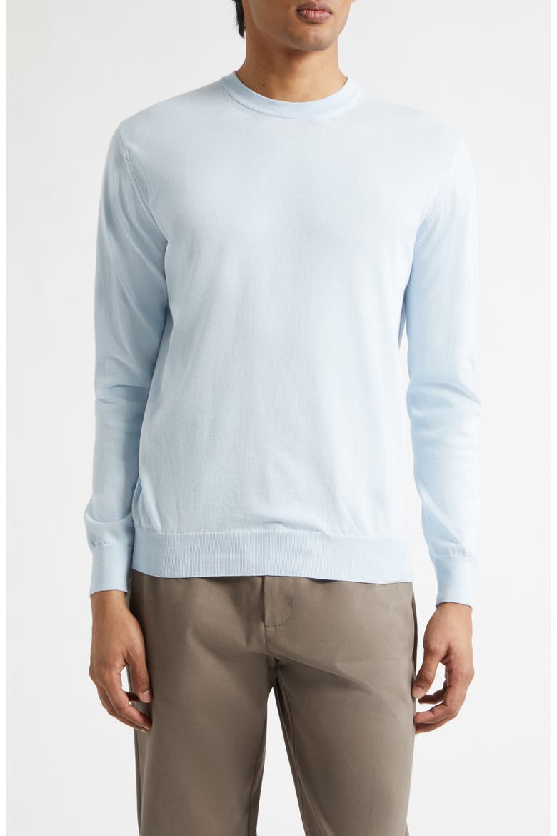 Lightweight Cotton Crewneck Sweater, Main, color, PASTEL BLUE26
