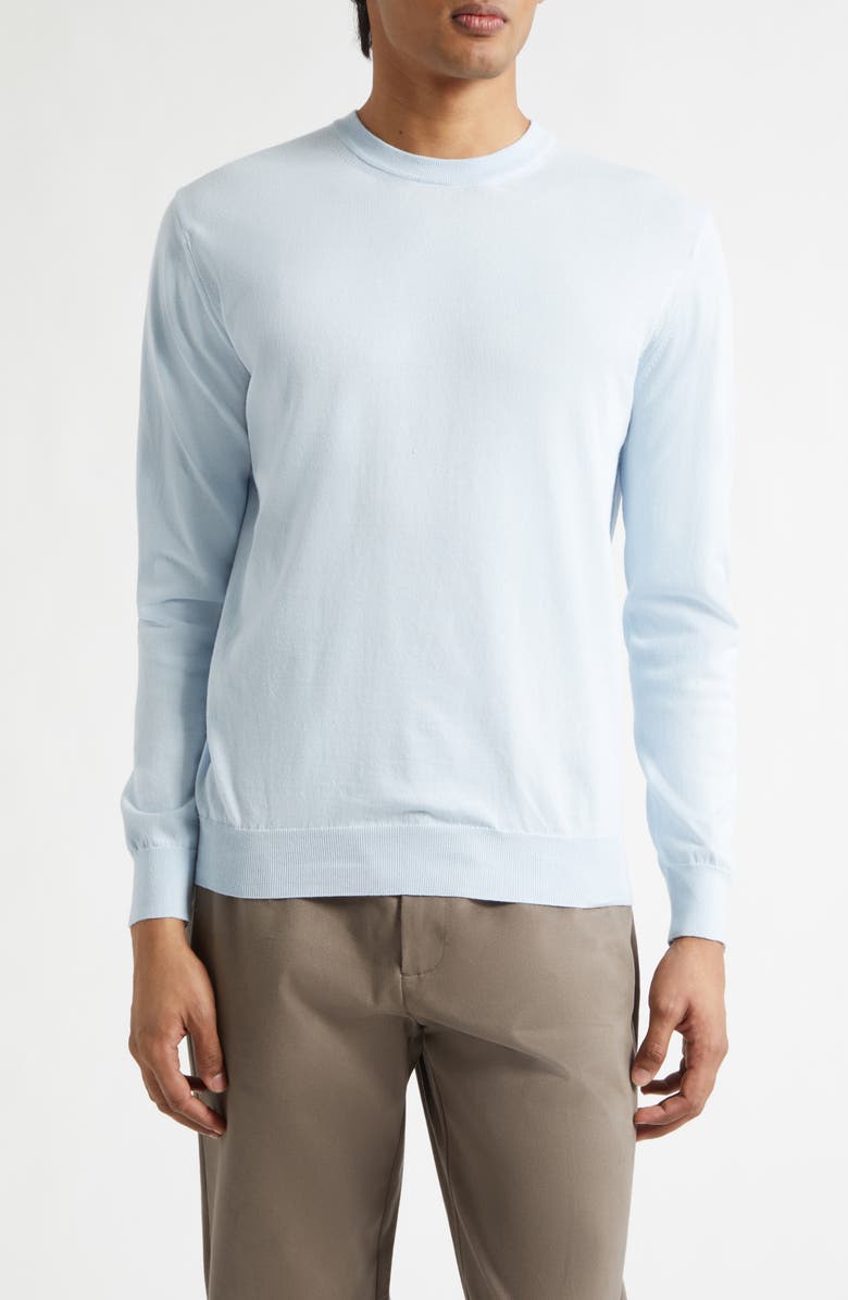 Sunspel Lightweight Cotton Crewneck Sweater, Main, color, Pastel Blue26
