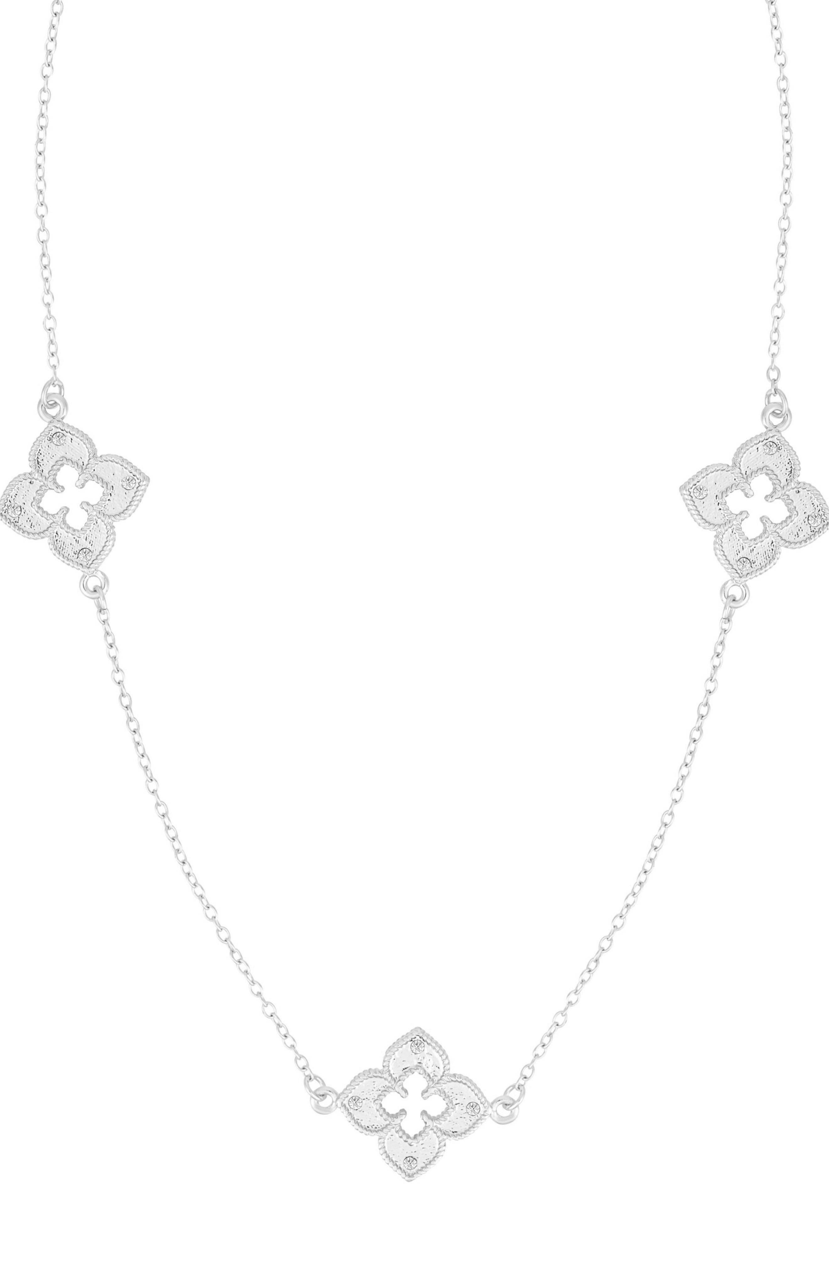 Adornia Clover Station Necklace