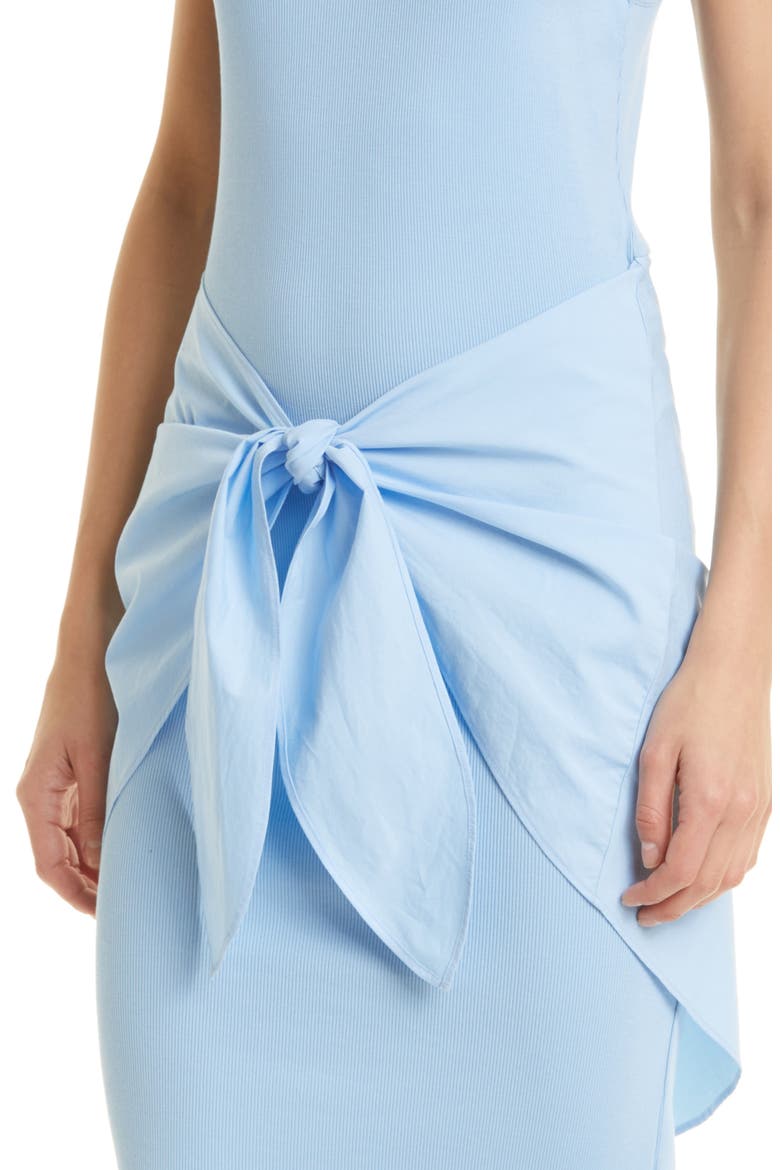 Odeon Mixed Media Cotton Rib Dress, Alternate, color, LAKE BLUE