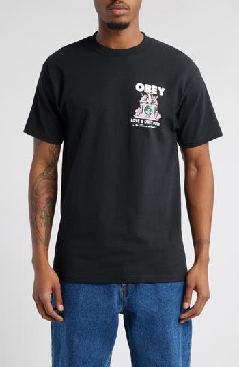 Obey Love &amp; Unity T-shirt In Black