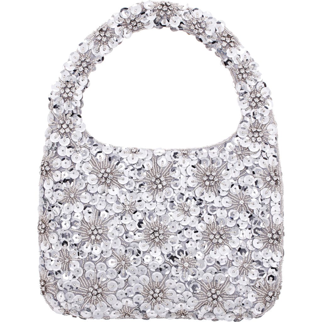 Nina Elia Top Handle Bag In Silver
