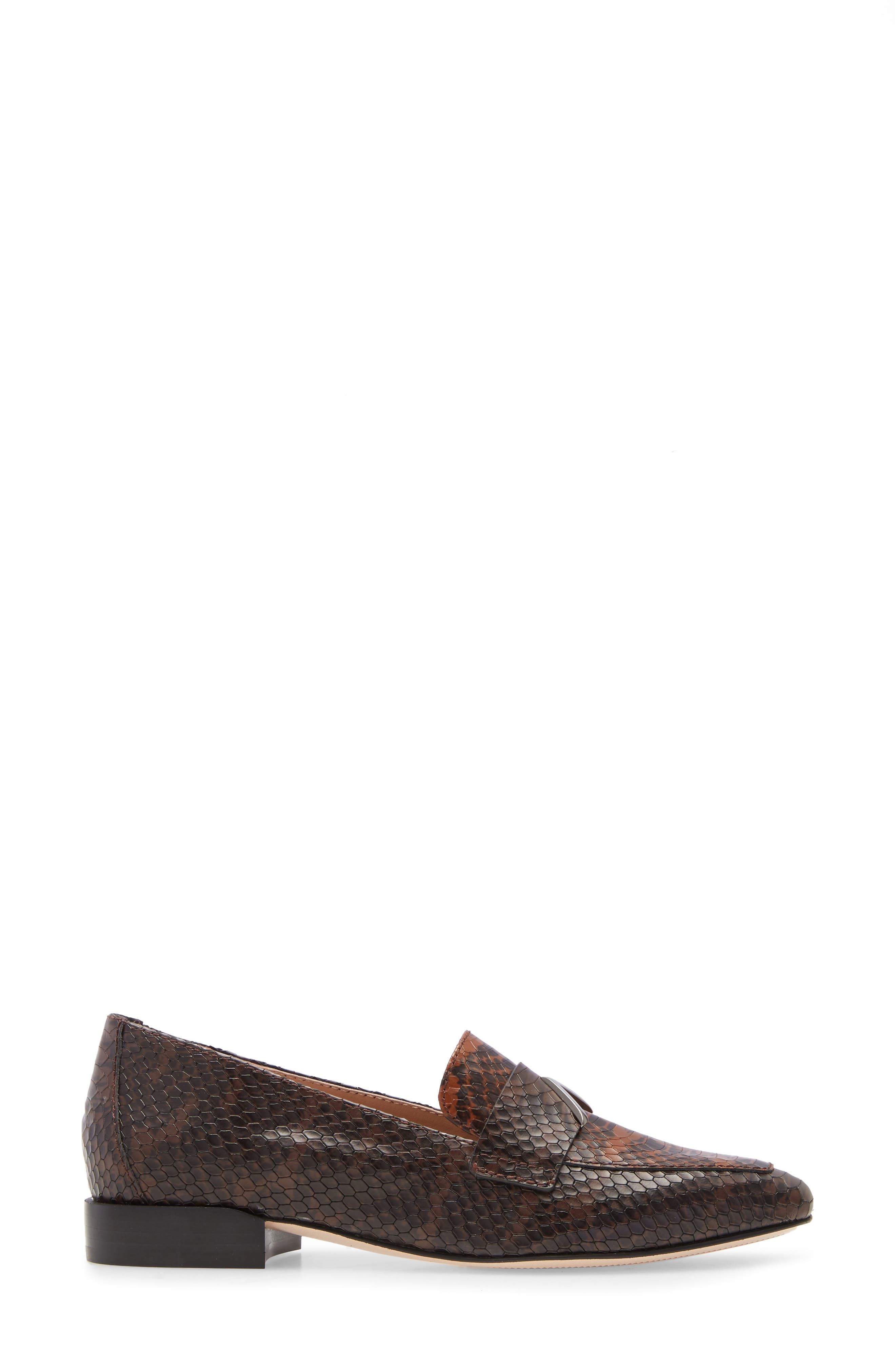 27 Edit Roxanne Loafer, Alternate, color, SADDLE/ CHOCOLATE SNAKE PRINT
