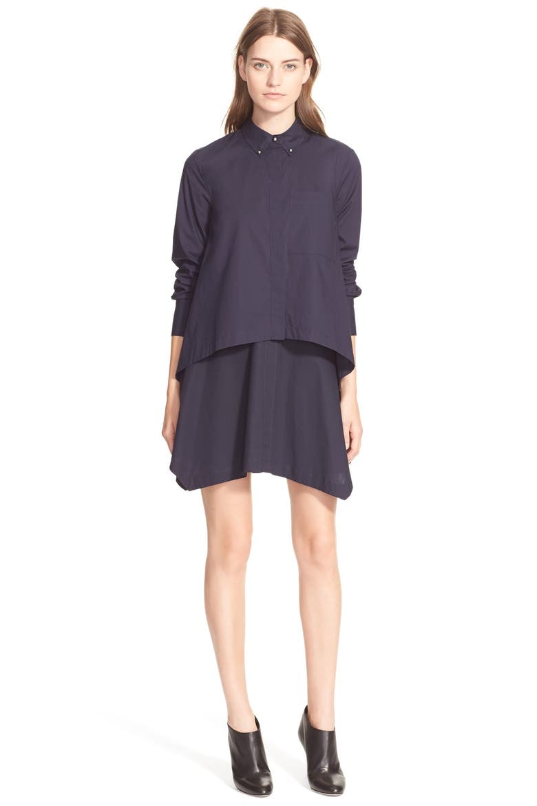 Layered 2-in-1 Shirtdress, Main, color, MIDNIGHT