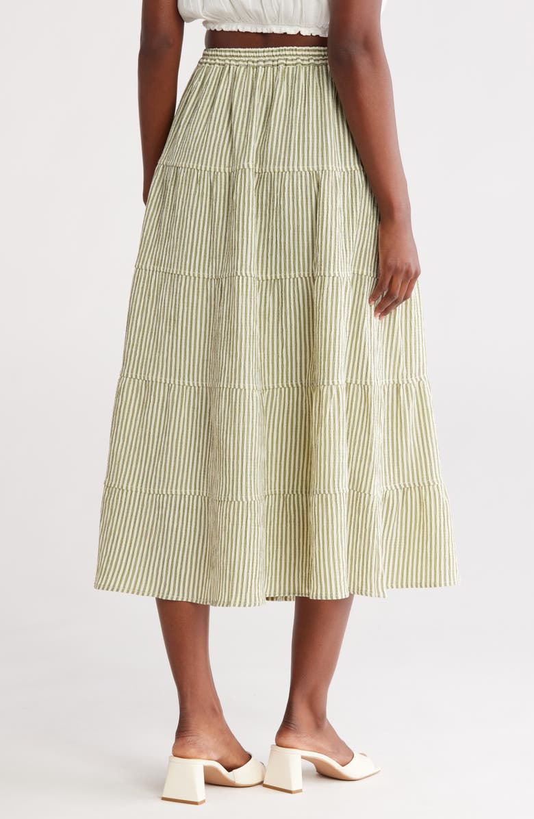 MAX STUDIO Stripe Tiered Maxi Skirt, Alternate, color,