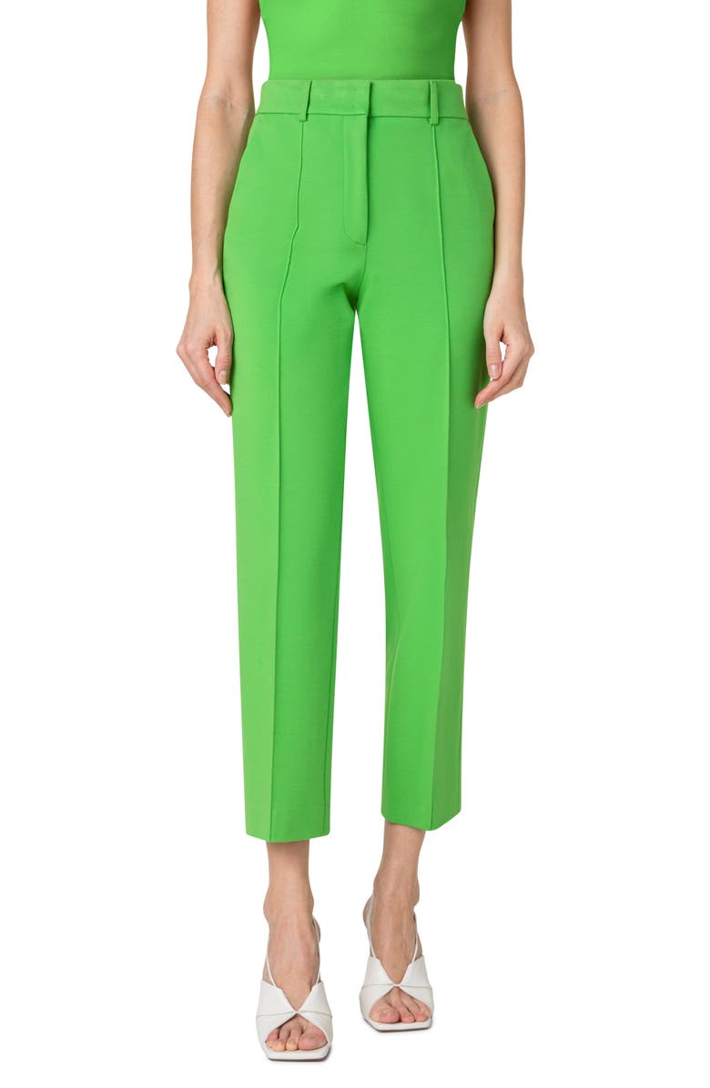 Akris punto Ferry Pintuck Signature Jersey Trousers, Main, color, 