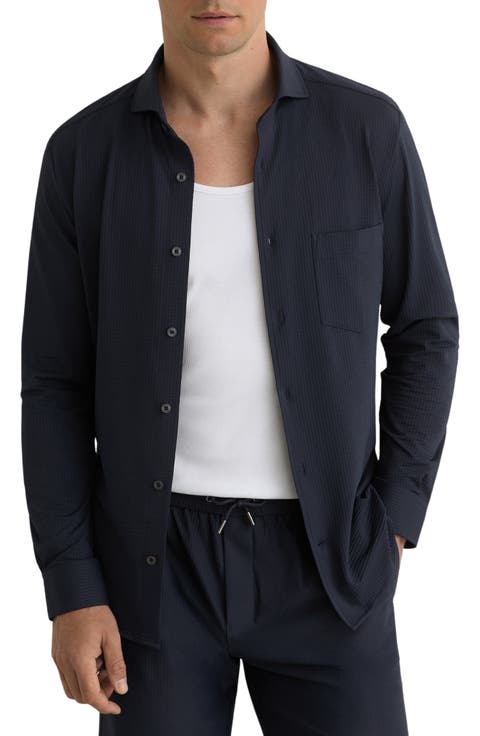 Solarko Seersucker Button-Up Shirt