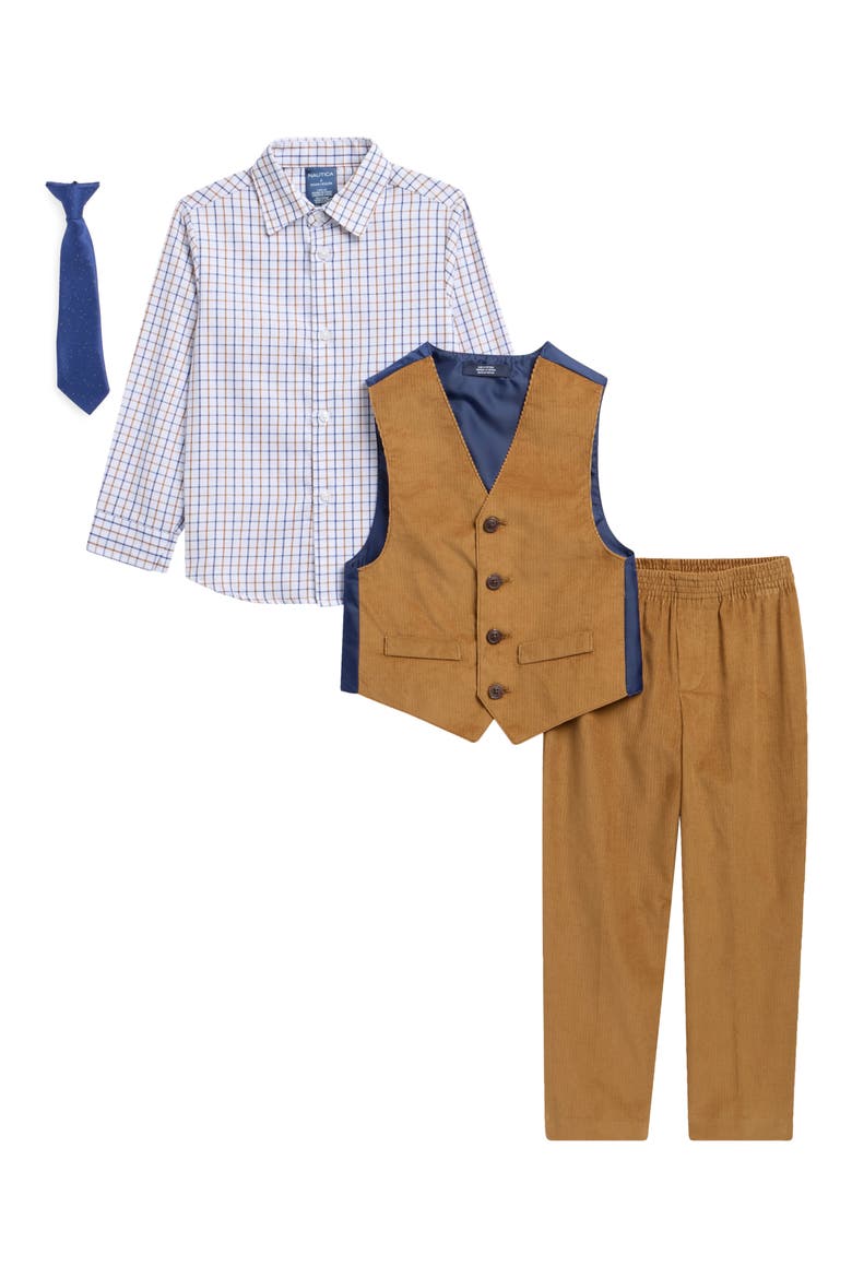 Kids' Corduroy 4-Piece Vest Set, Main, color, ANTIQUE BRONZE