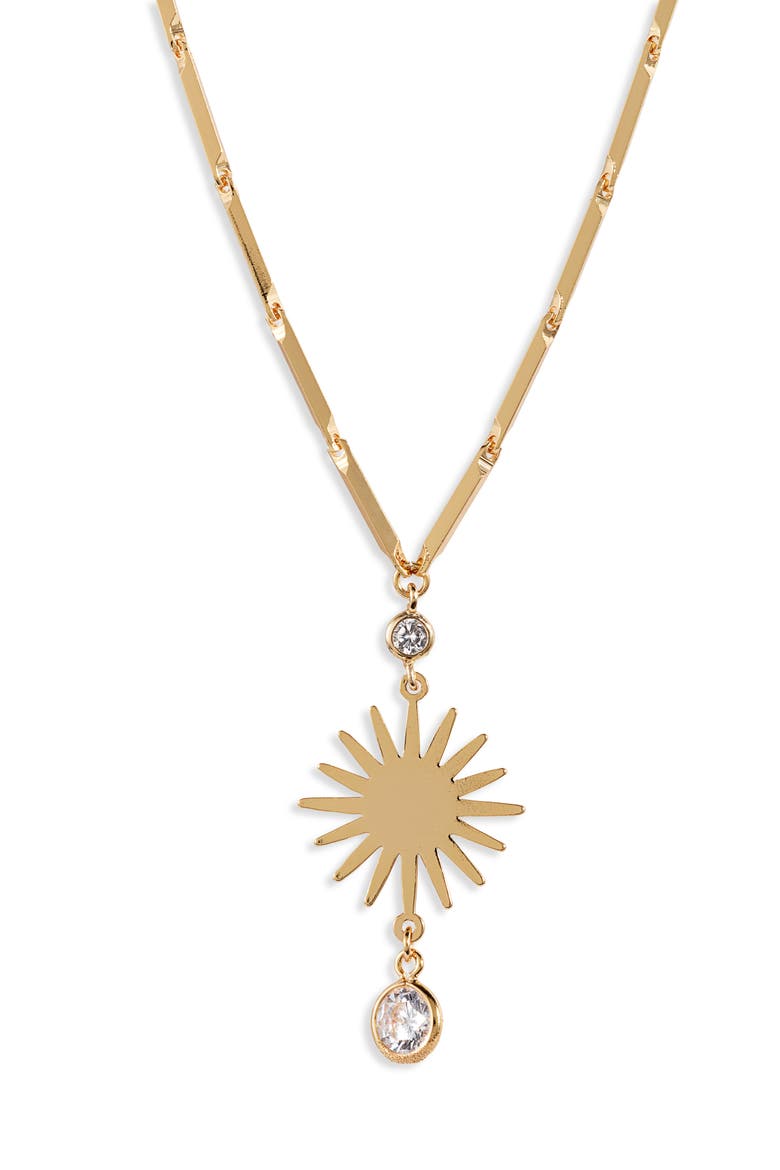 Starburst Pendant Necklace, Main, color, GOLD