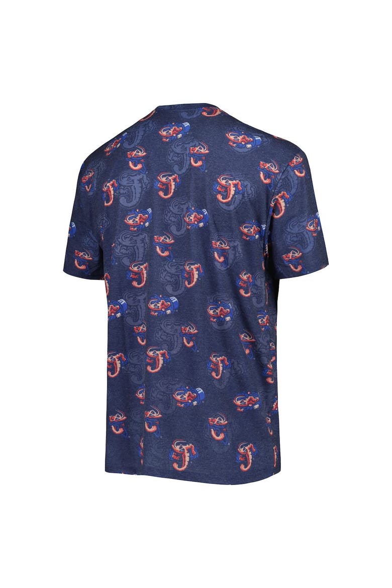 Men's Navy Jacksonville Jumbo Shrimp Allover Print Crafted T-Shirt, Alternate, color, Navy