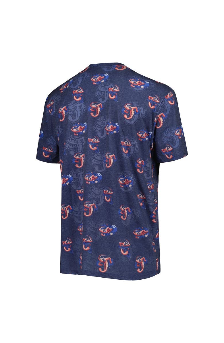 BOXERCRAFT Men's Navy Jacksonville Jumbo Shrimp Allover Print Crafted T-Shirt, Alternate, color,