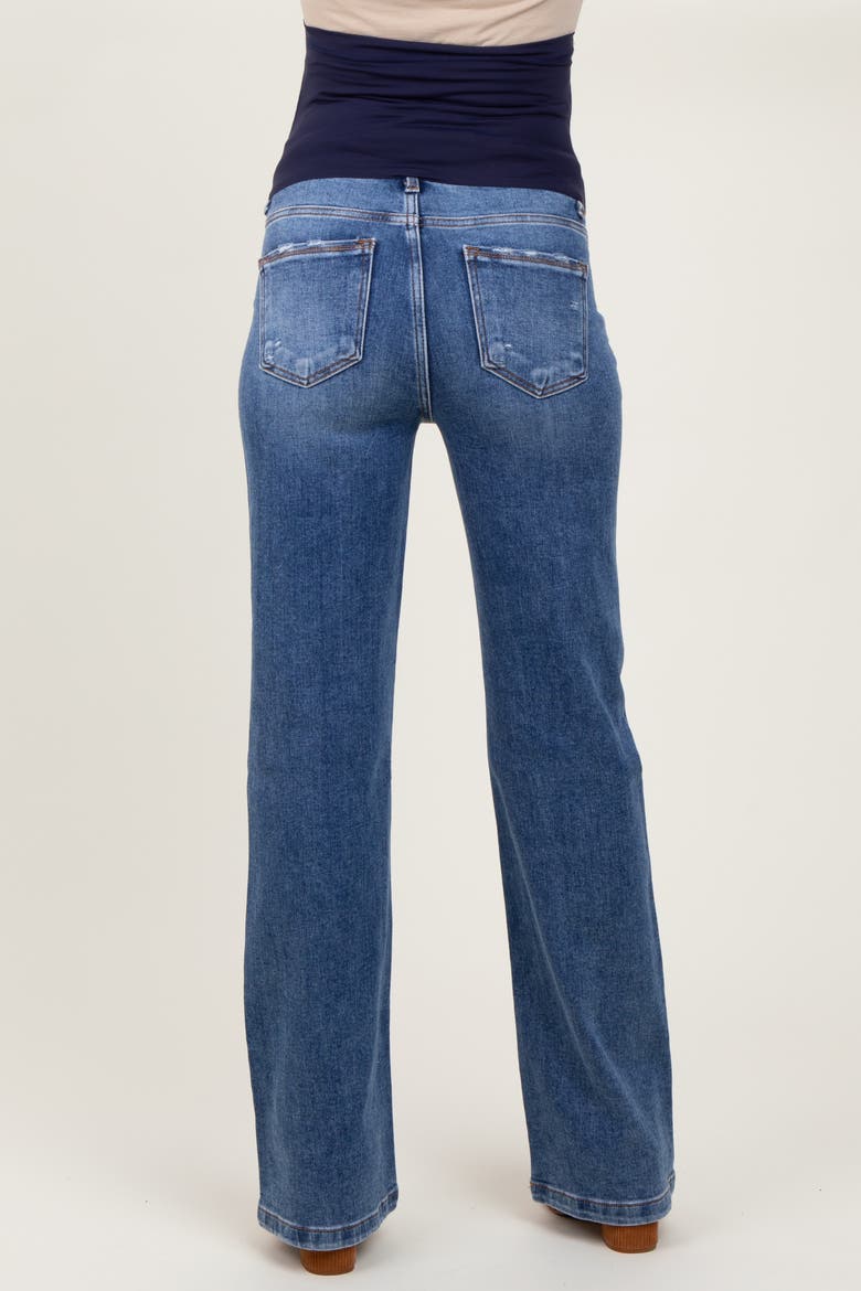 Lightly Distressed Maternity Straight Leg Jeans, Alternate, color, Blue