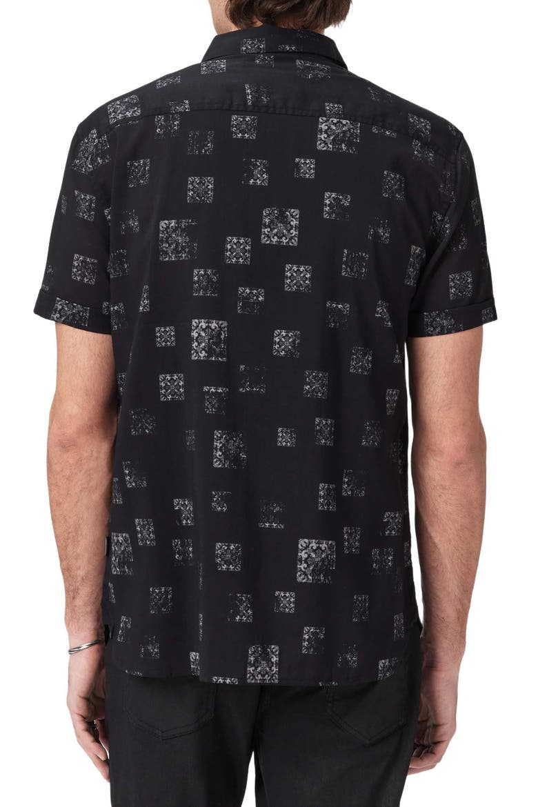 Loren Slim Fit Short Sleeve Button-Up Shirt, Alternate, color, BLACK