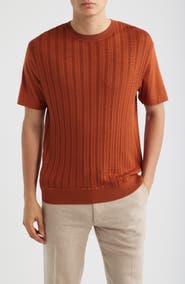 BOSS Tesar Textured Cotton & Silk T-Shirt