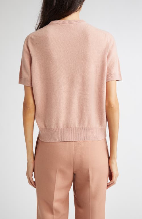 Johnstons Of Elgin Classic Cashmere Short Sleeve Sweater In Pink