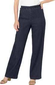 Roaman's Plus Size Comfort Stretch Wide Leg Jean