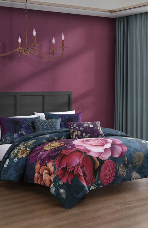 Vibrant Flora Reversible 5-Piece Comforter Set