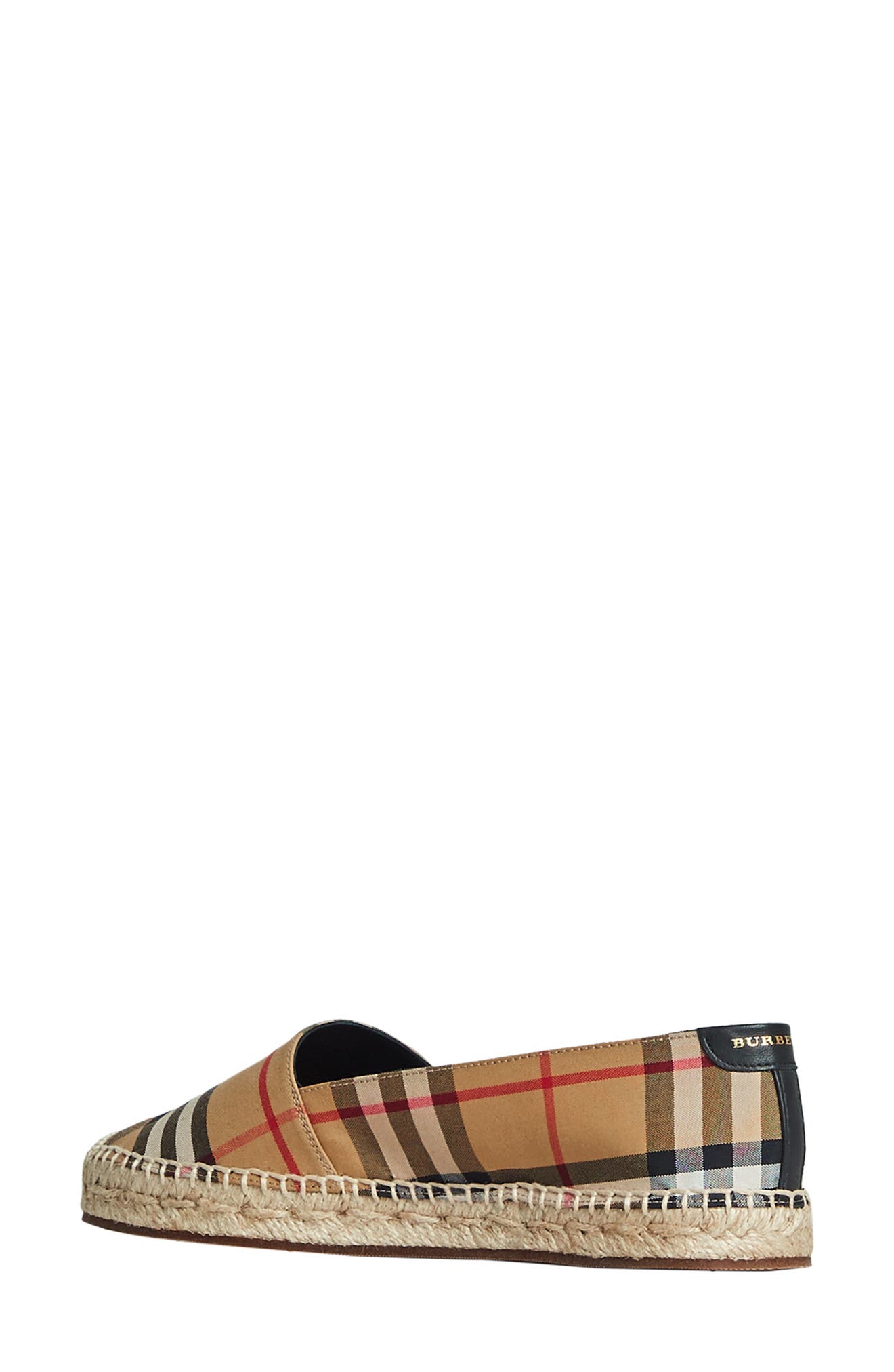Burberry Hodgeson Check Print Espadrille Flat, Alternate, color, 