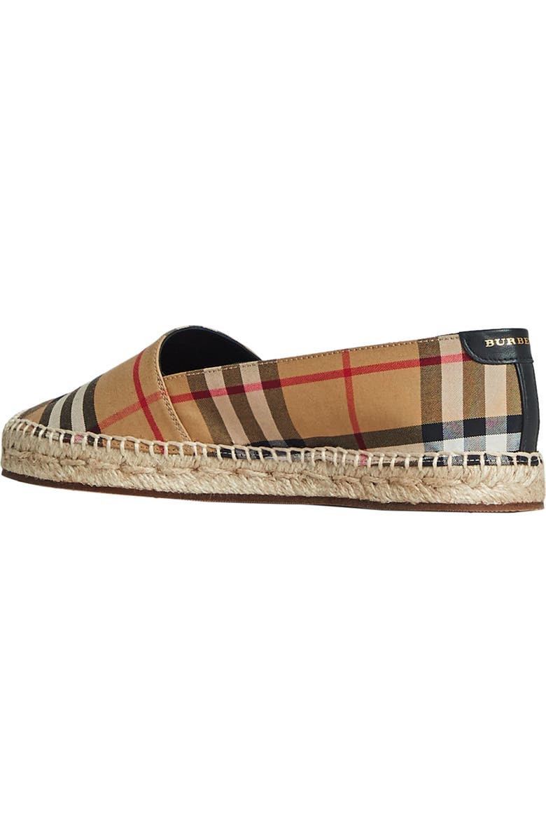 Burberry Hodgeson Check Print Espadrille Flat, Alternate, color,