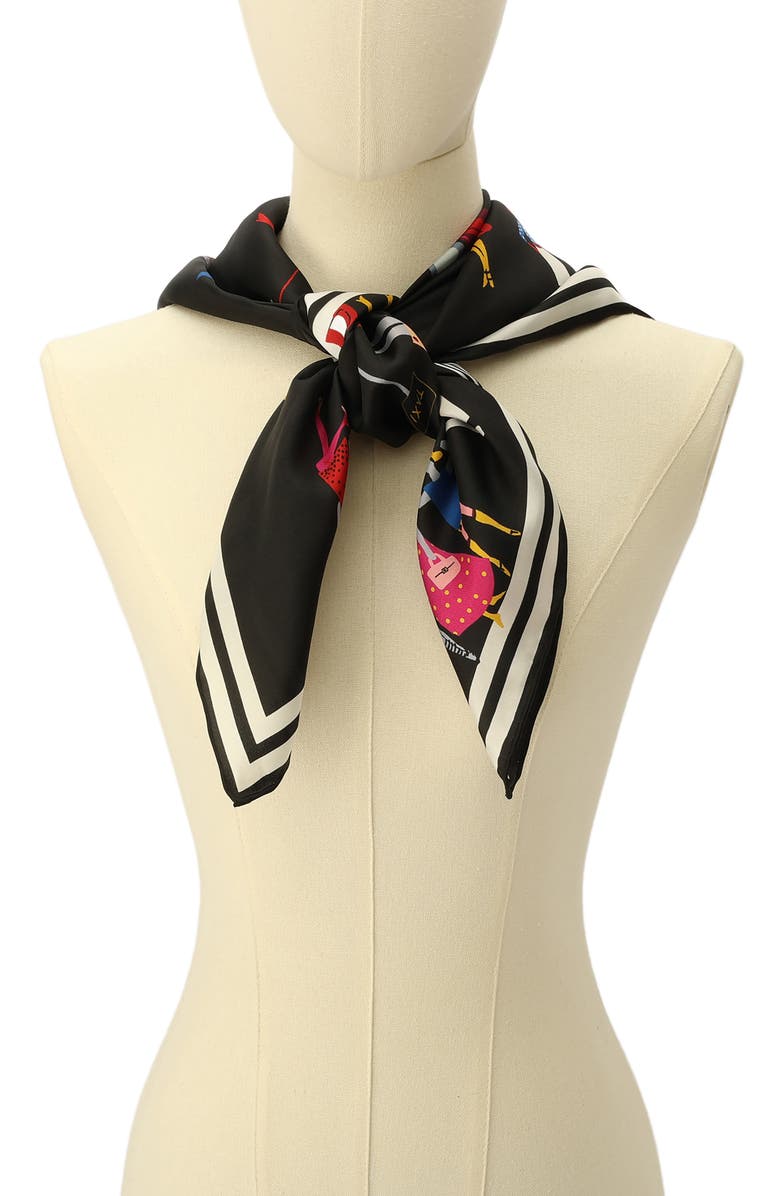 Kate Spade New York ladies crossing silk square scarf, Alternate, color,