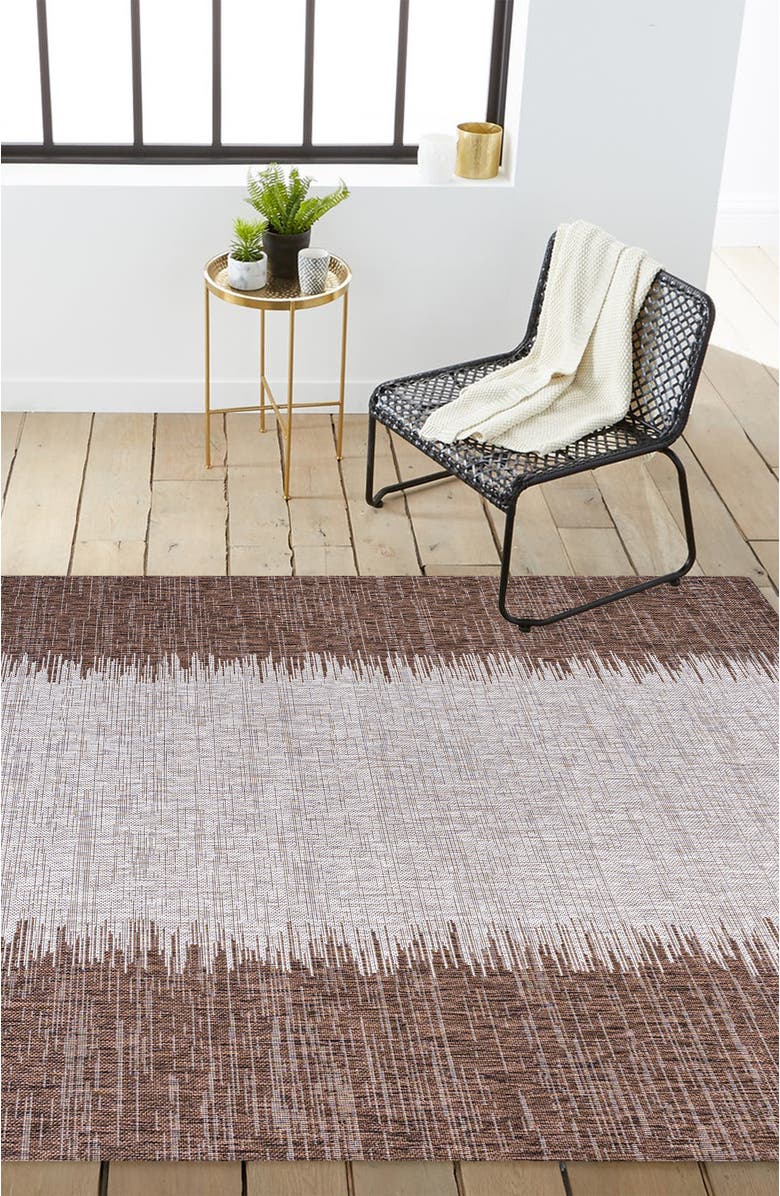 JONATHAN Y Tavira Modern Strie' Indoor/Outdoor Area Rug, Alternate, color, Brown/Beige